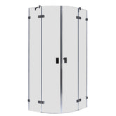 AWT LAR douchecabine kwart rond profiel loos helderglas - Chroom